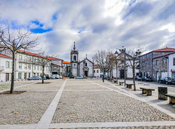 Dom Dinis Square, with the Church of São Pedro and the Trancoso Pillory in the background