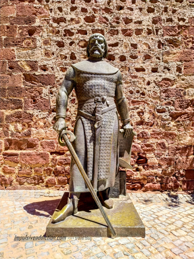 Statue of King Sancho I next to Silves Castle