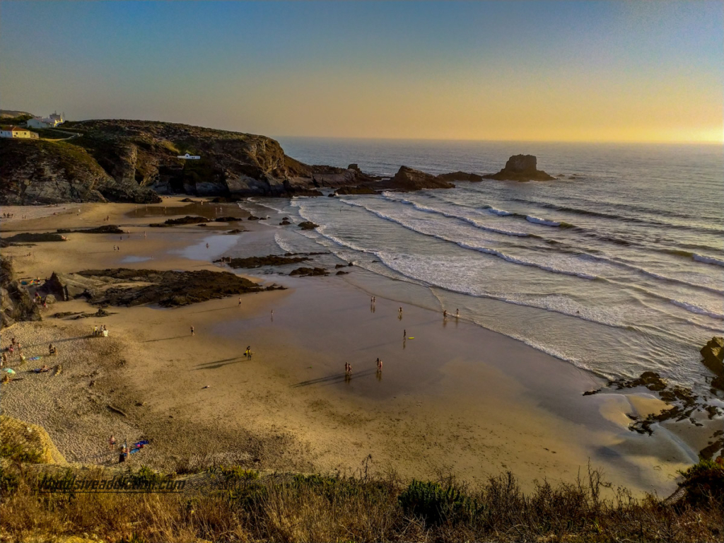 Visit Zambujeira do Mar beach at sunset