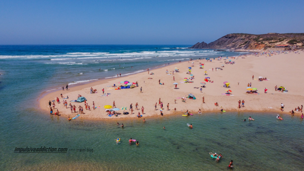 Mais uma vista diferente para o areal da praia da amoreira.