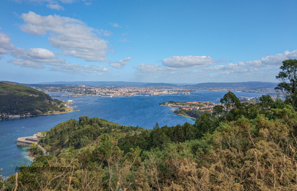 Ria de Ferrol observada a partir do miradouro de Pena Bailadora