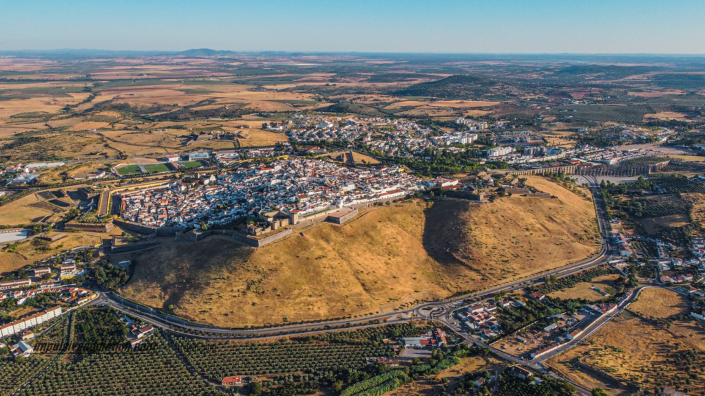 Drone image of the Elvas Fortress from Graça Fort