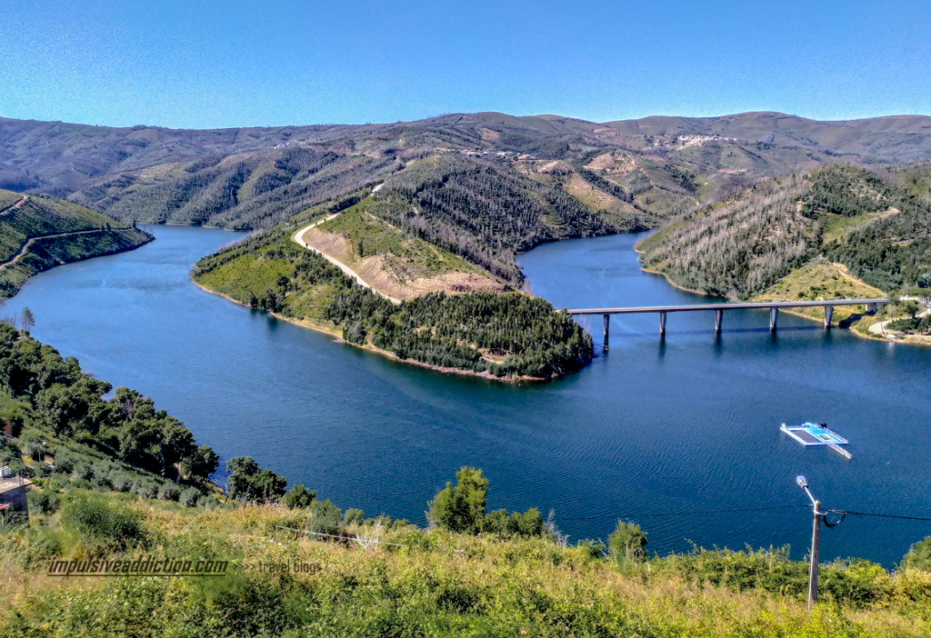 Meander of Zêzere seen from Alvaro Schist Village, in Portugal