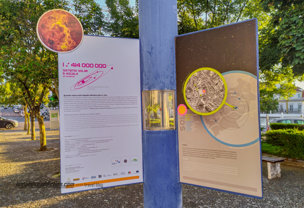 Information panels on the Solar System