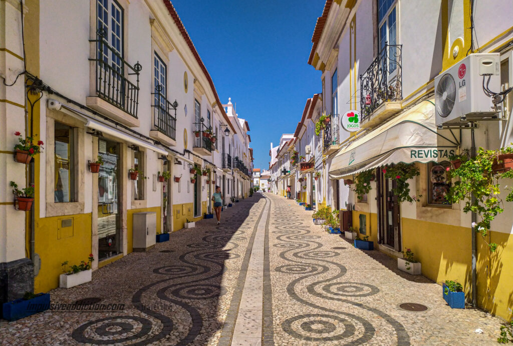 A flowery street when visiting Vila Viçosa