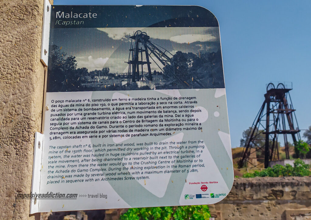 Painel Informativo na Mina de São Domingos sobre o Malacate