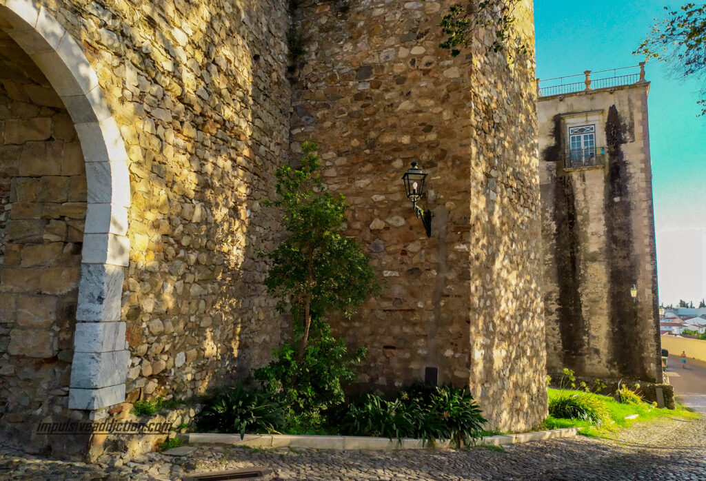 Porta para a Rua das Varandas com o Palácio dos Condes de Ficalho em frente
