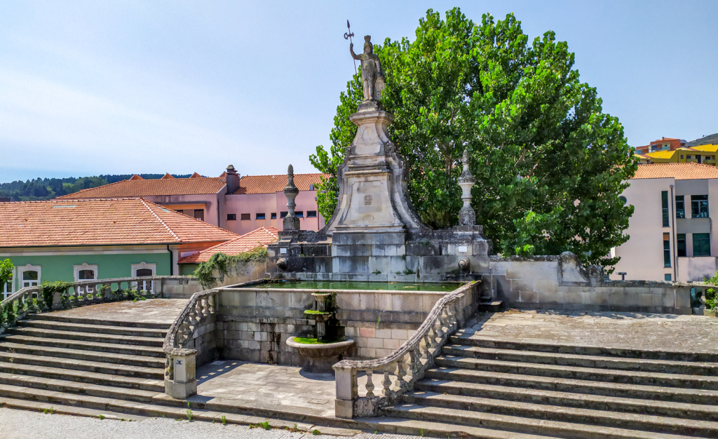 Fountain next to Republic Garden in Lamego