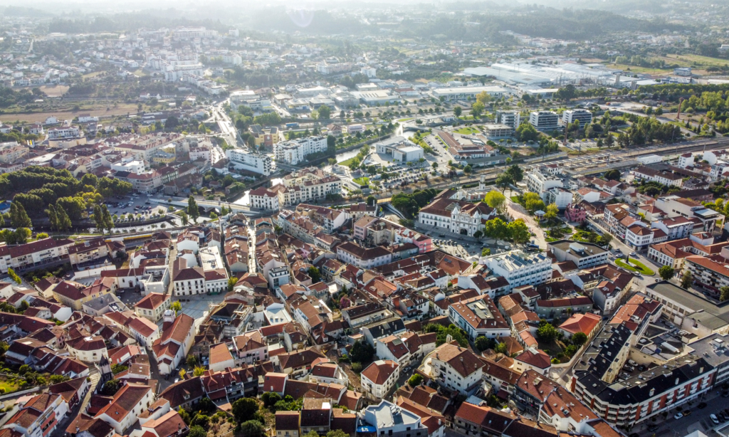 Vista aérea sobre a cidade de Pombal