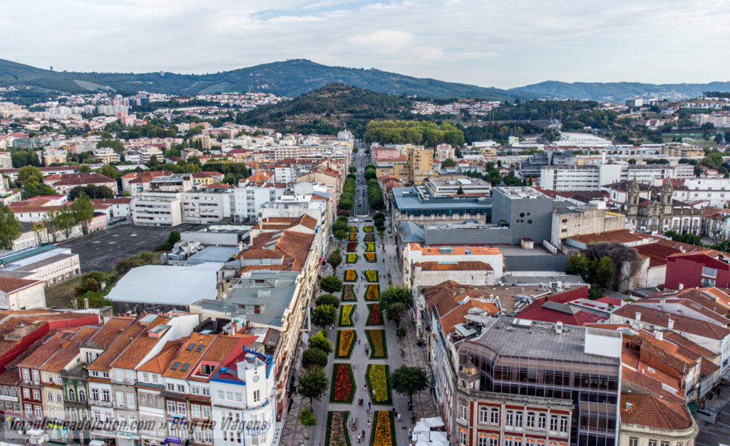 Imagem aérea da Avenida da Liberdade de Braga 