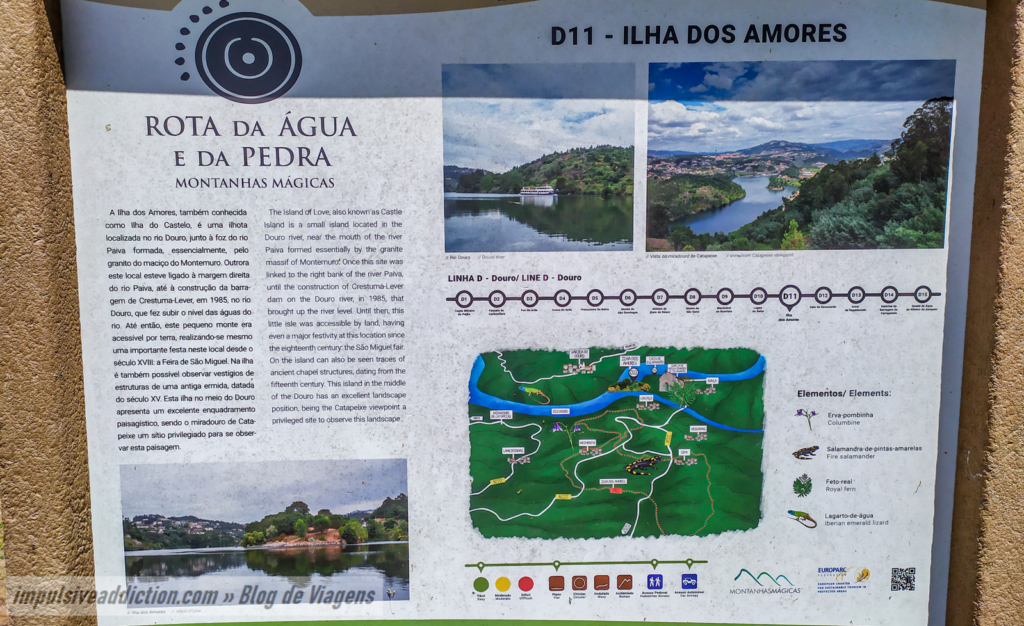 Cartaz informativo sobre a Ilha dos Amores
