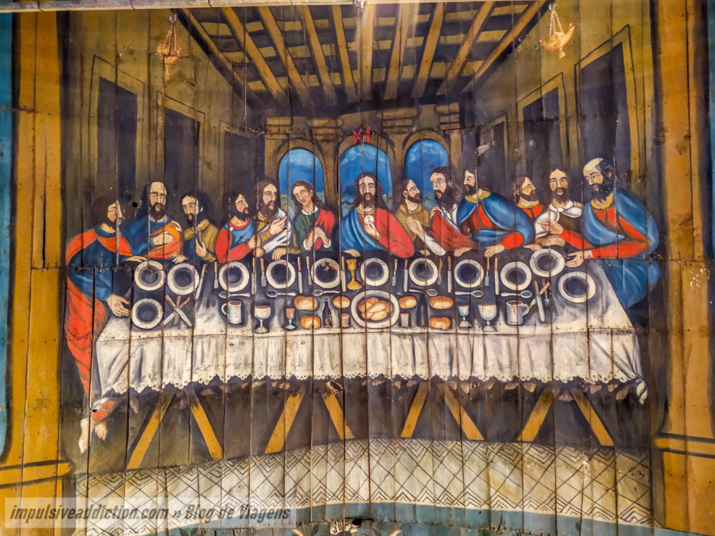 Última Ceia pintada no teto da Igreja Matriz de Numão