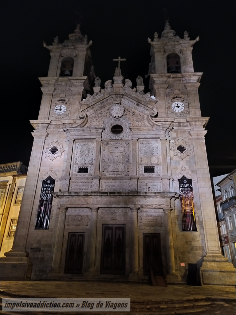 Visit Church of Santa Cruz illuminated at Night