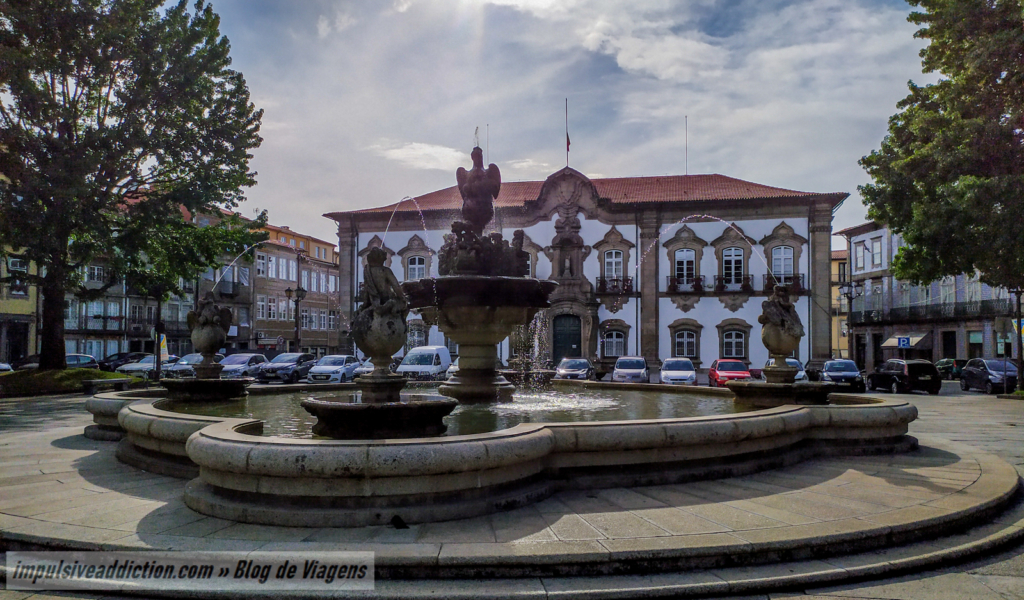 Pelican Fountain in the Town Square of Braga