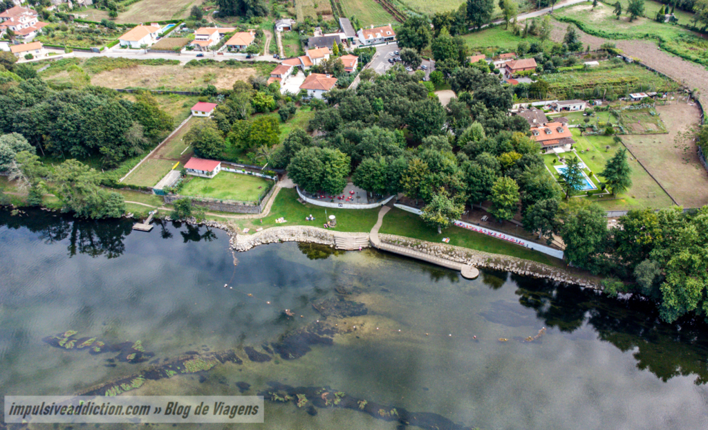 Imagem aérea da Praia Fluvial de Merelim de São Paio