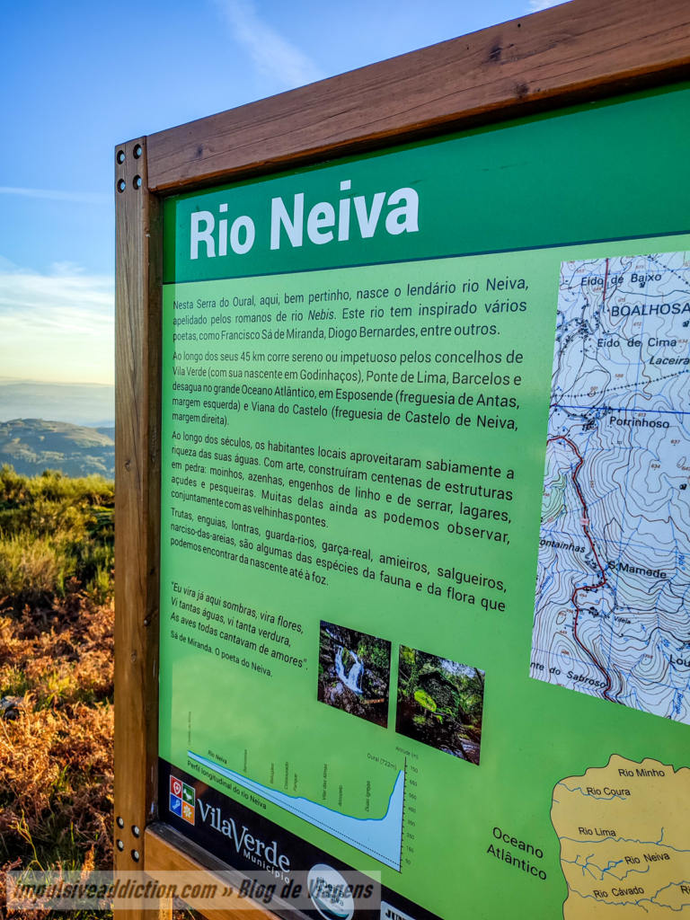 Informação sobre o Rio Neiva, que nasce nesta serra