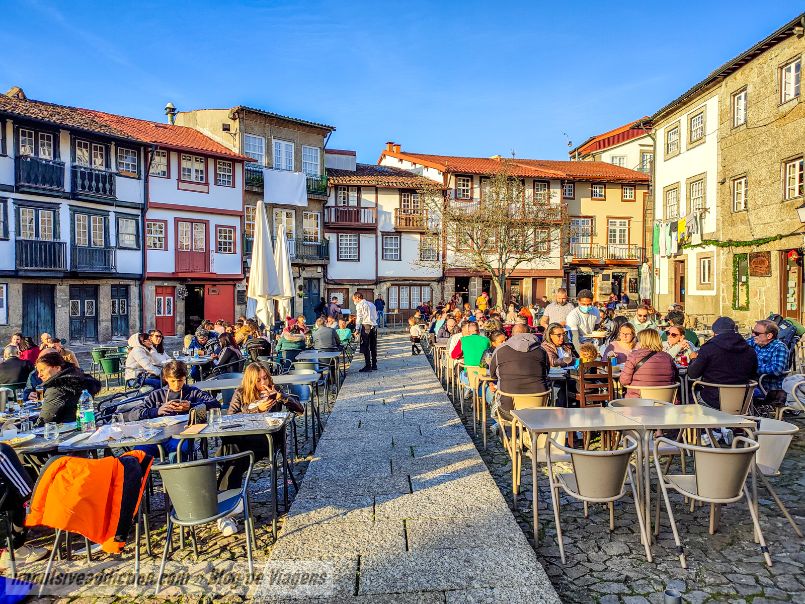 São Tiago Square in Guimarães on a day trip from Porto