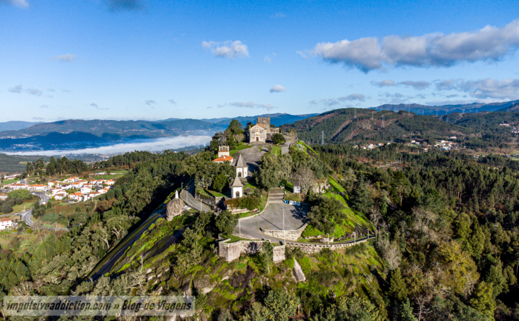 Imagem aérea do Monte do Pilar (Póvoa de Lanhoso)