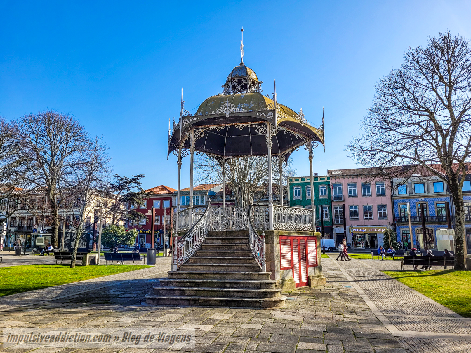 Coreto da Praça do Almada ao visitar Póvoa de Varzim
