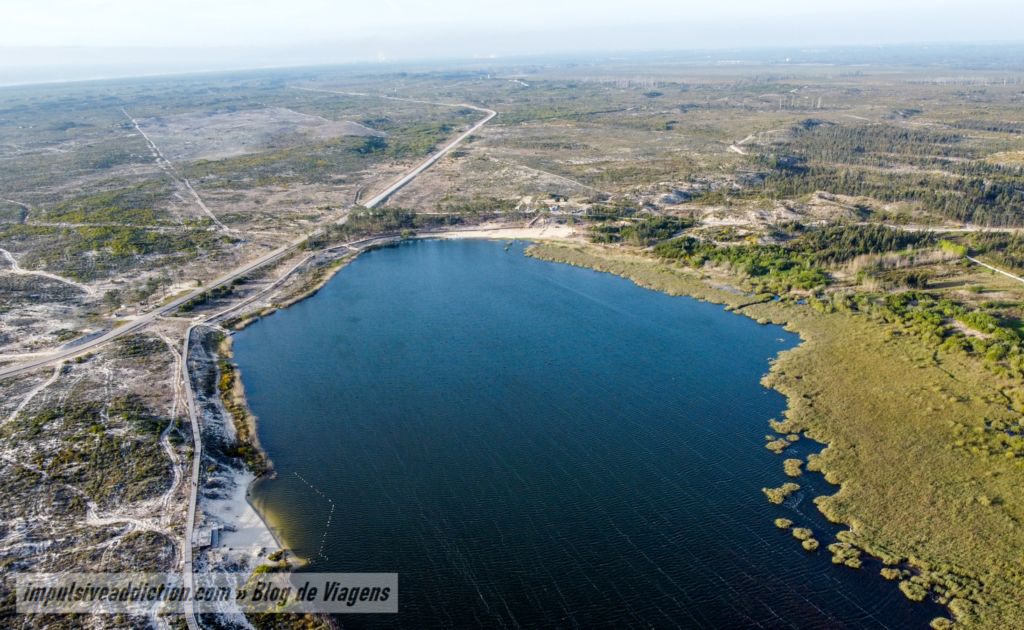 Drone picture of Ervedeira Lagoon