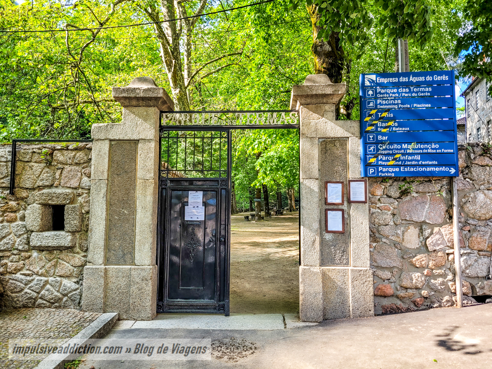 Entrada para o Parque das Termas do Gerês