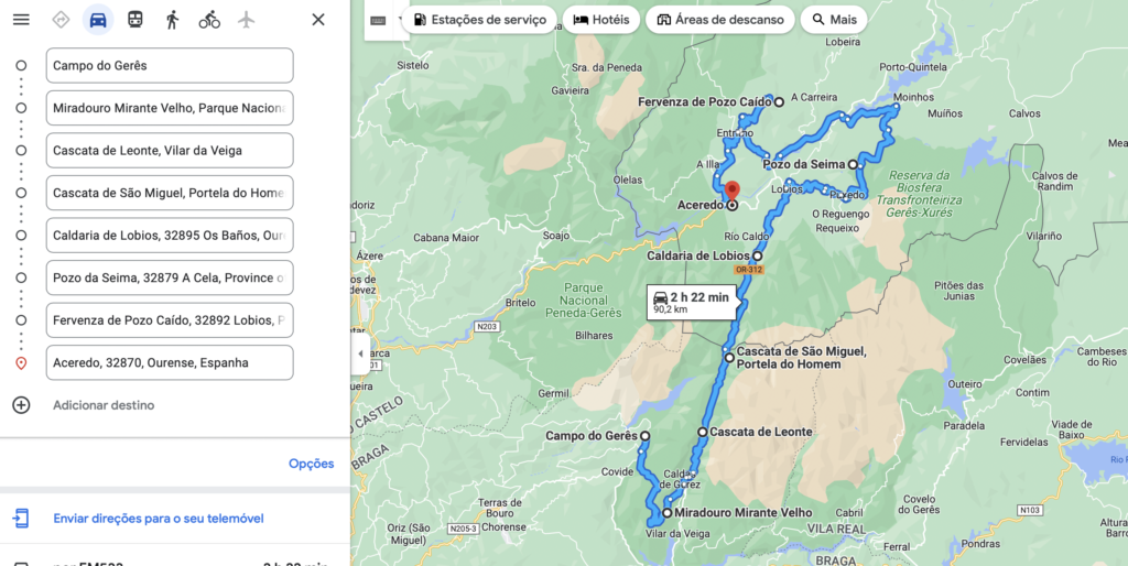Itinerário Roteiro Gerês 3º dia