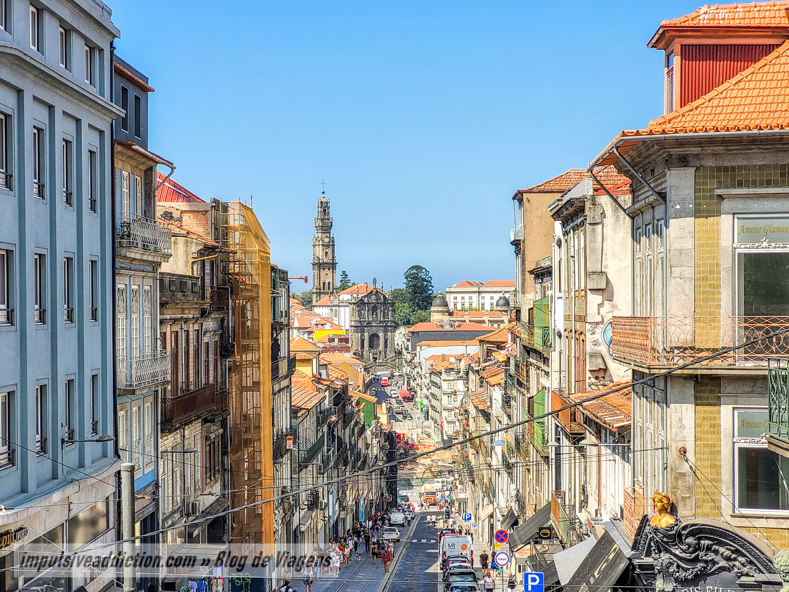 View from Church of Santo Ildefonso to Clérigos Tower