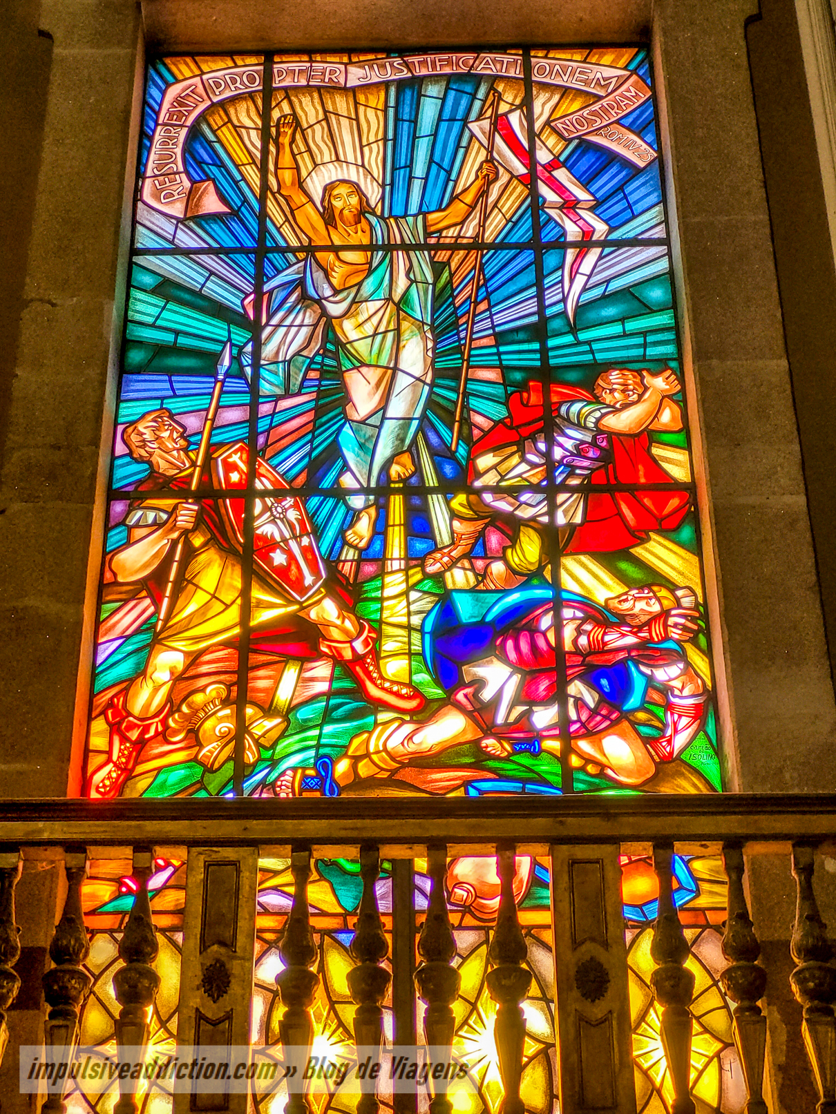 Stained glass in the Church of Ildefonso