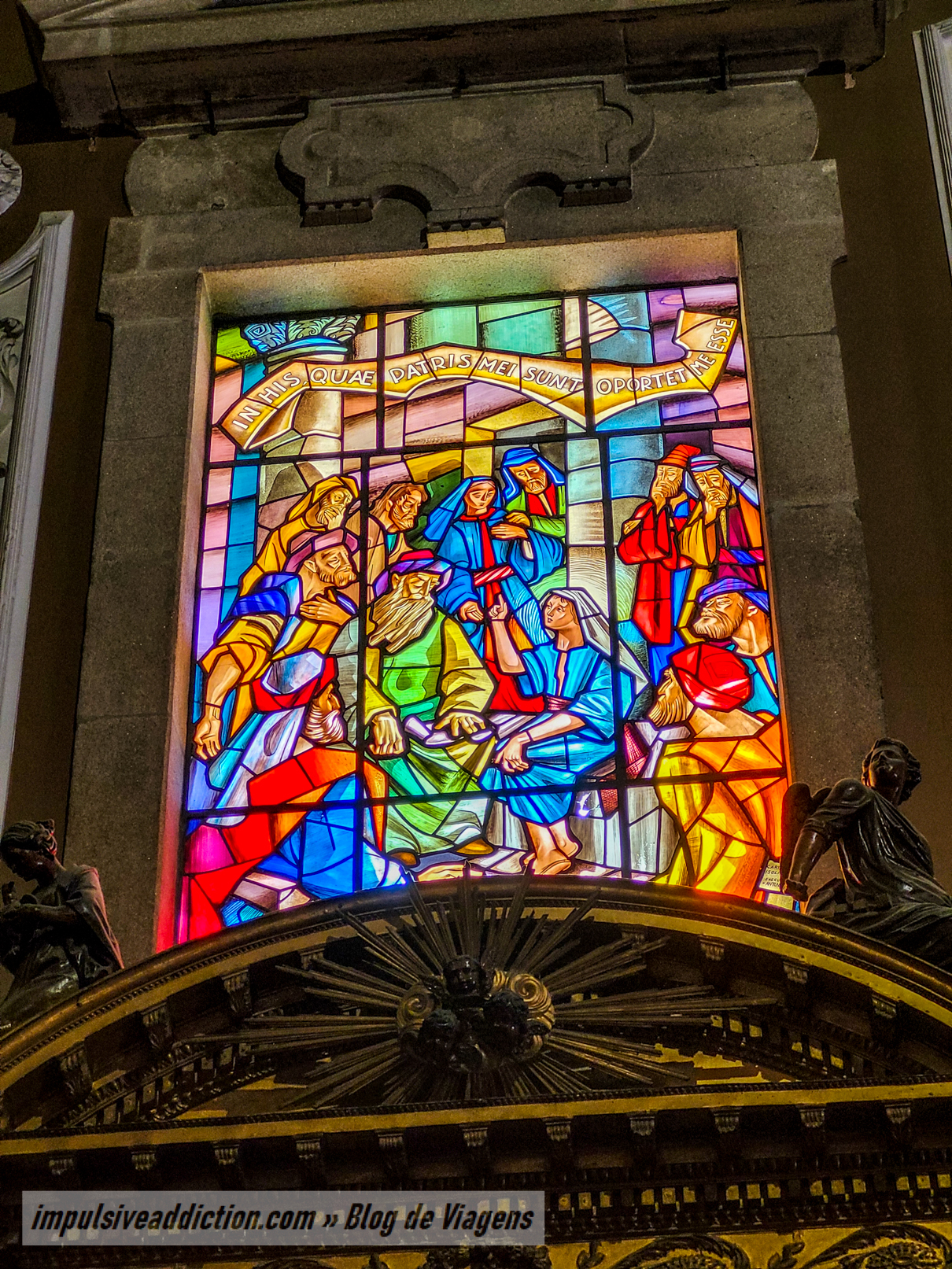 Stained glass in the Church of Ildefonso