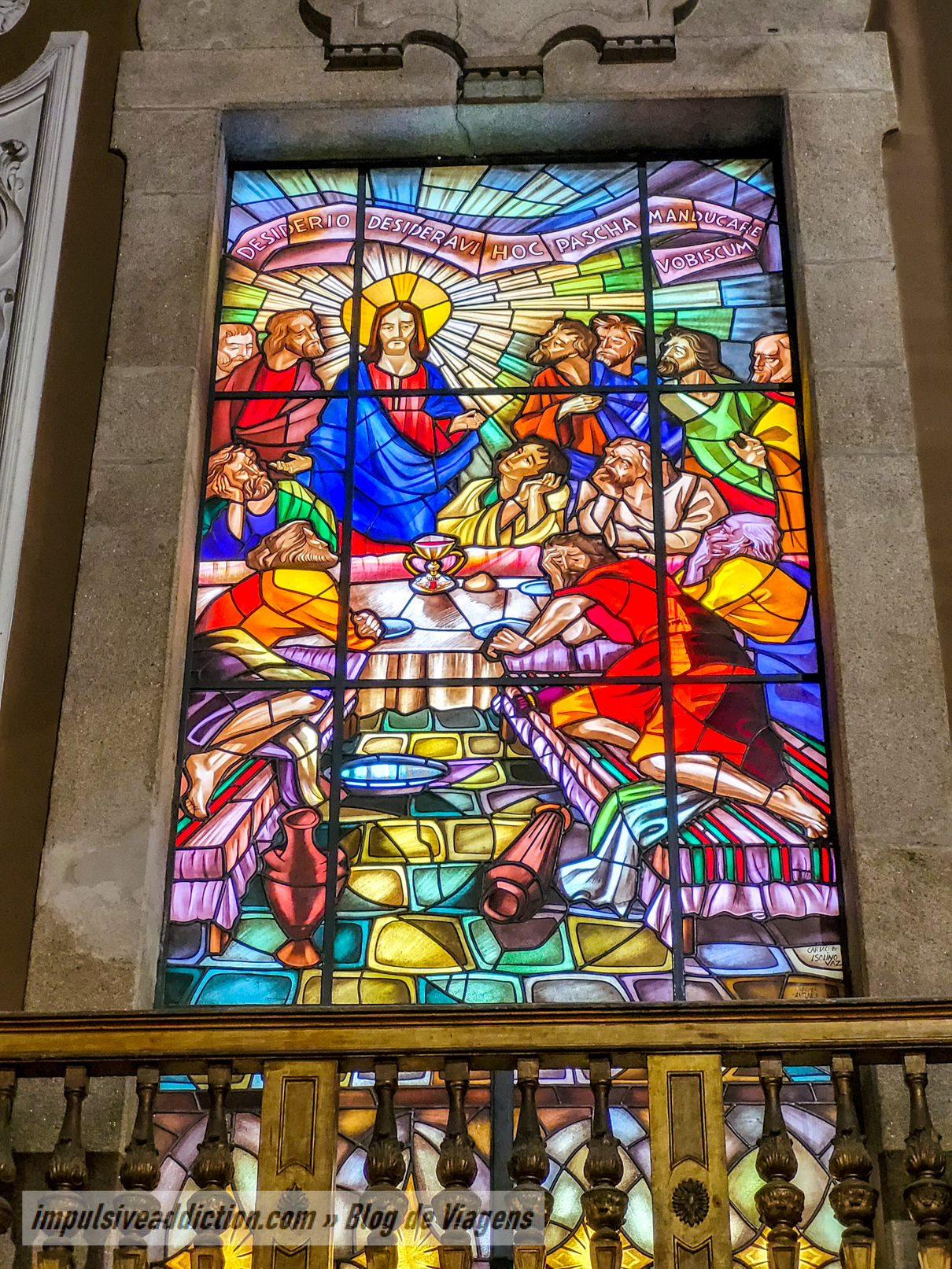 Stained glass in the Church of Ildefonso