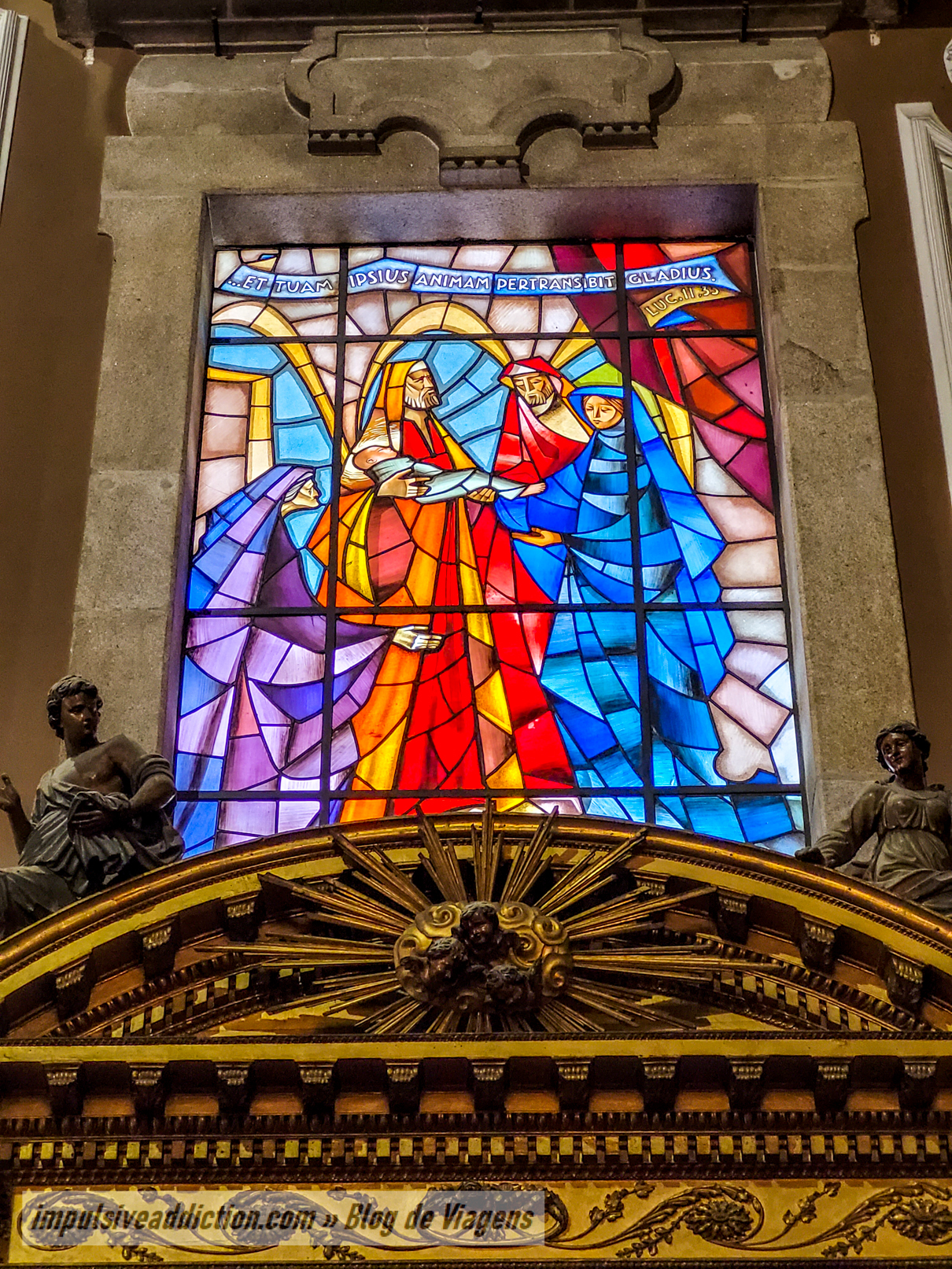Stained glass in the Church of Ildefonso