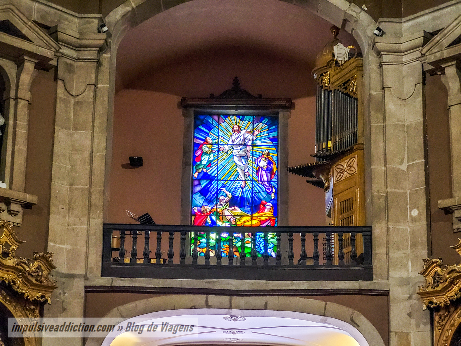 Stained glass in the Church of Ildefonso