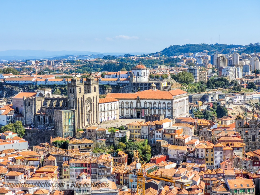 Viewpoint from Torre dos Clérigos to the Cathedral of Porto