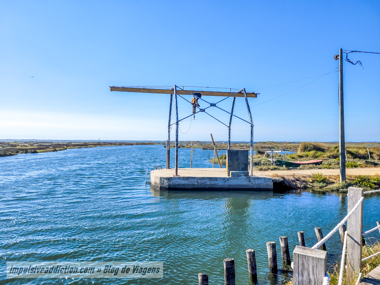 Paisagem da Ria ao fazer os Passadiços de Aveiro