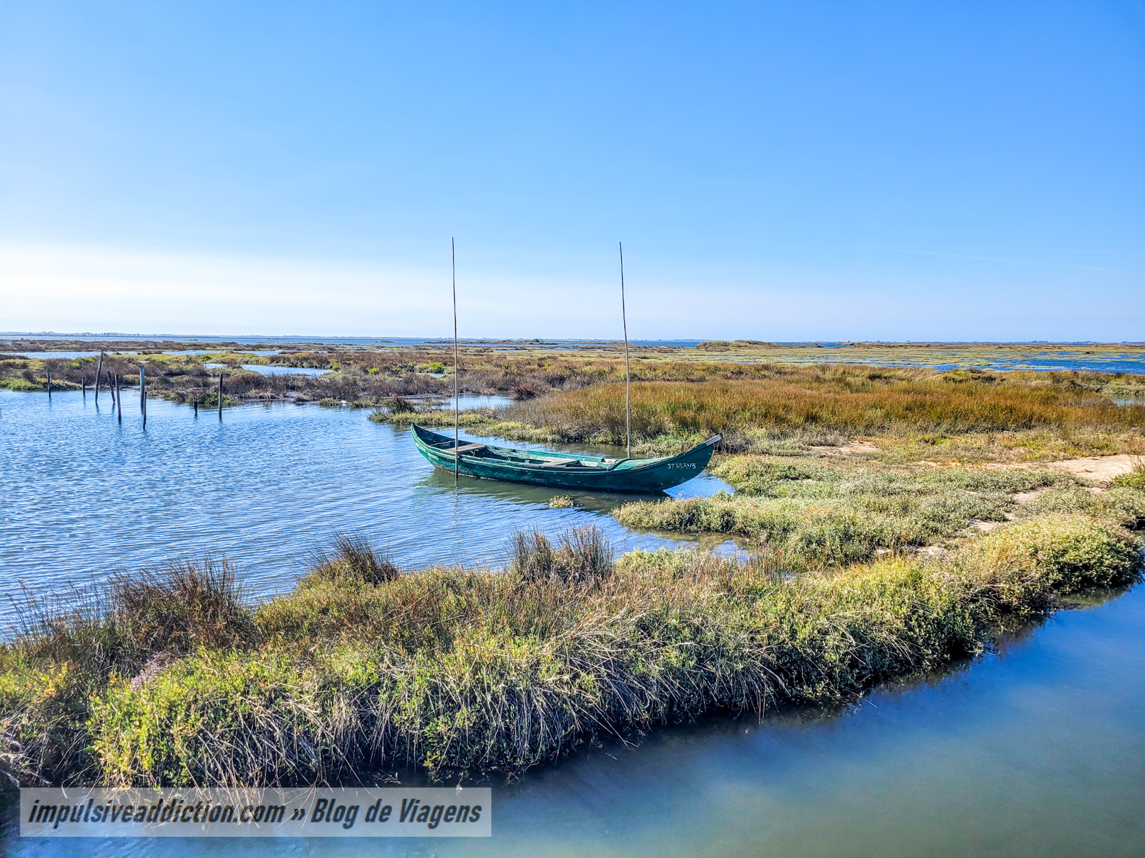 Paisagem da Ria ao fazer os Passadiços de Aveiro