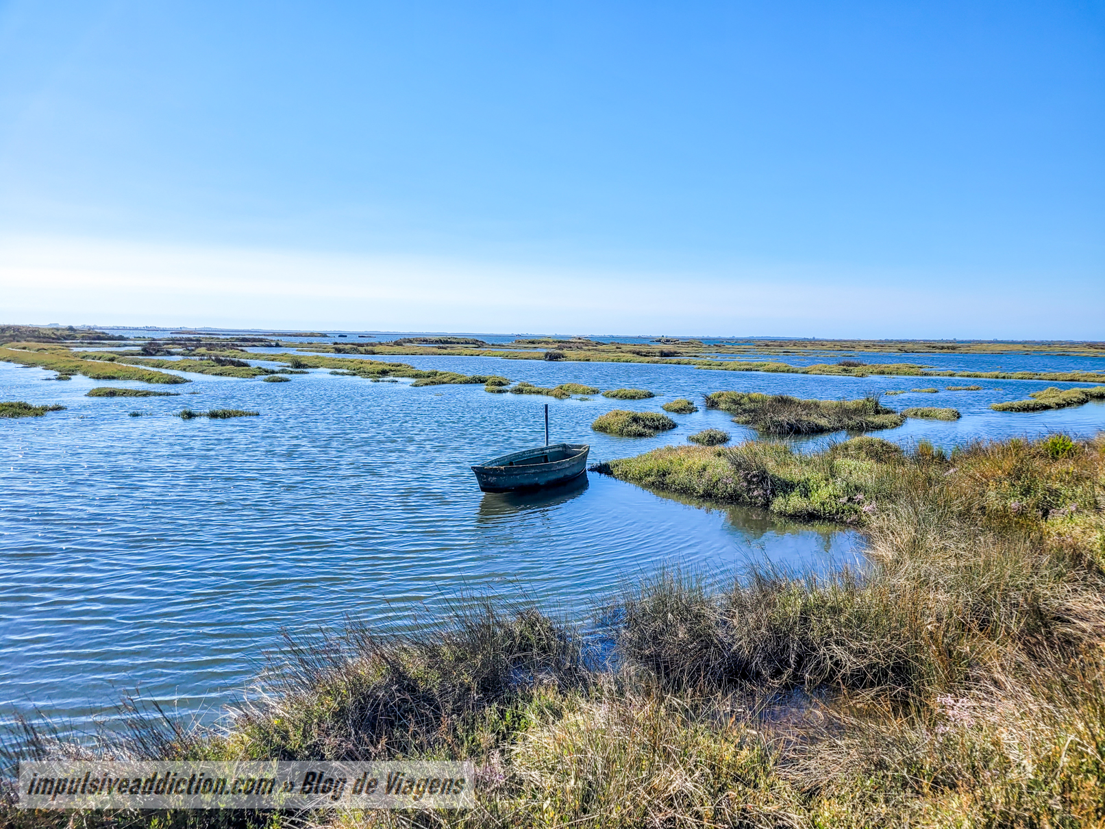 Paisagem da Ria ao fazer os Passadiços de Aveiro
