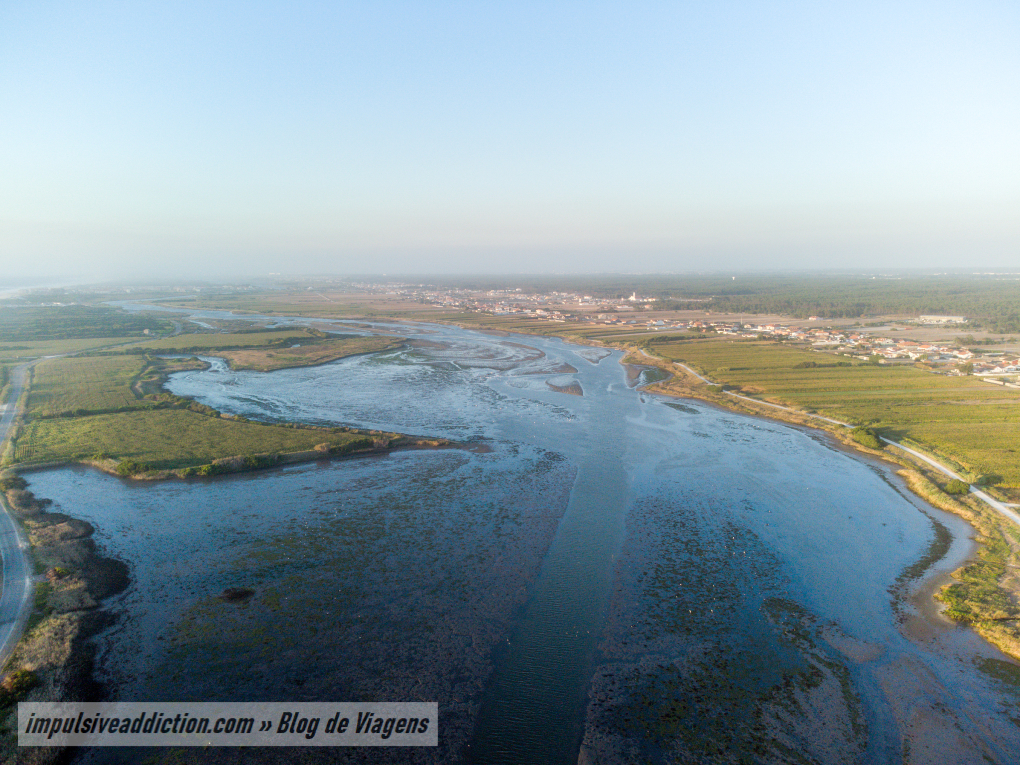 Paisagem da Ria de Aveiro ao visitar Vagos