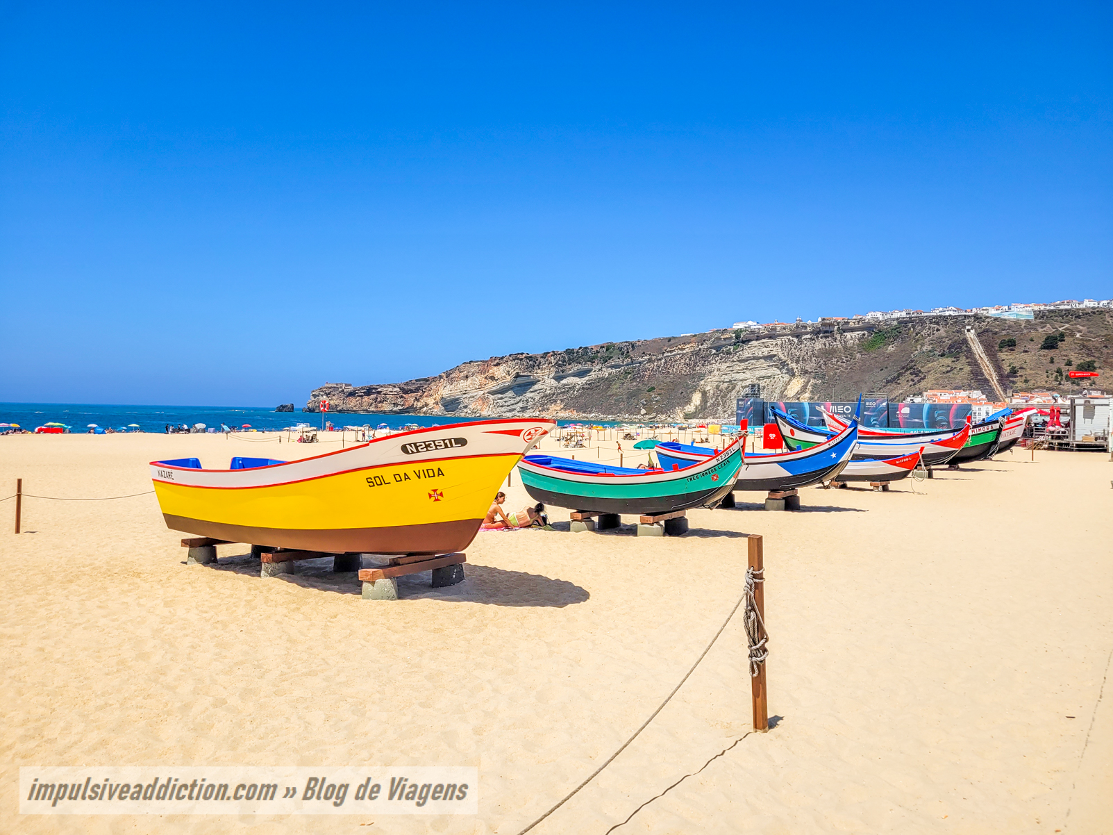 Boats in the beach of Nazaré