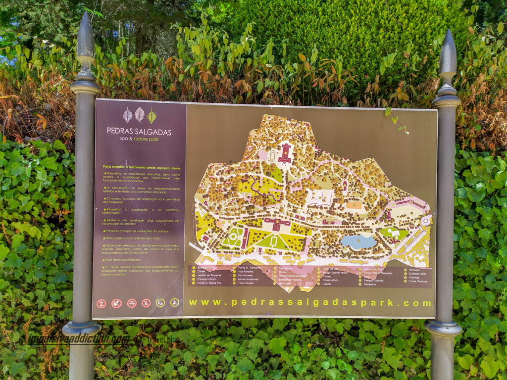Cartaz do Parque Termal de Pedras Salgadas | Roteiro Estrada Nacional 2