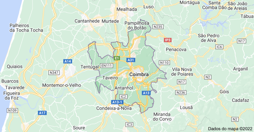 Mapa da Localização de Coimbra