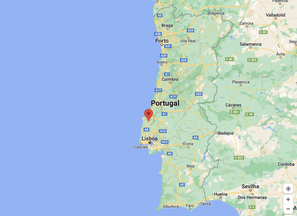 Mapa com localização do Bombarral - google maps