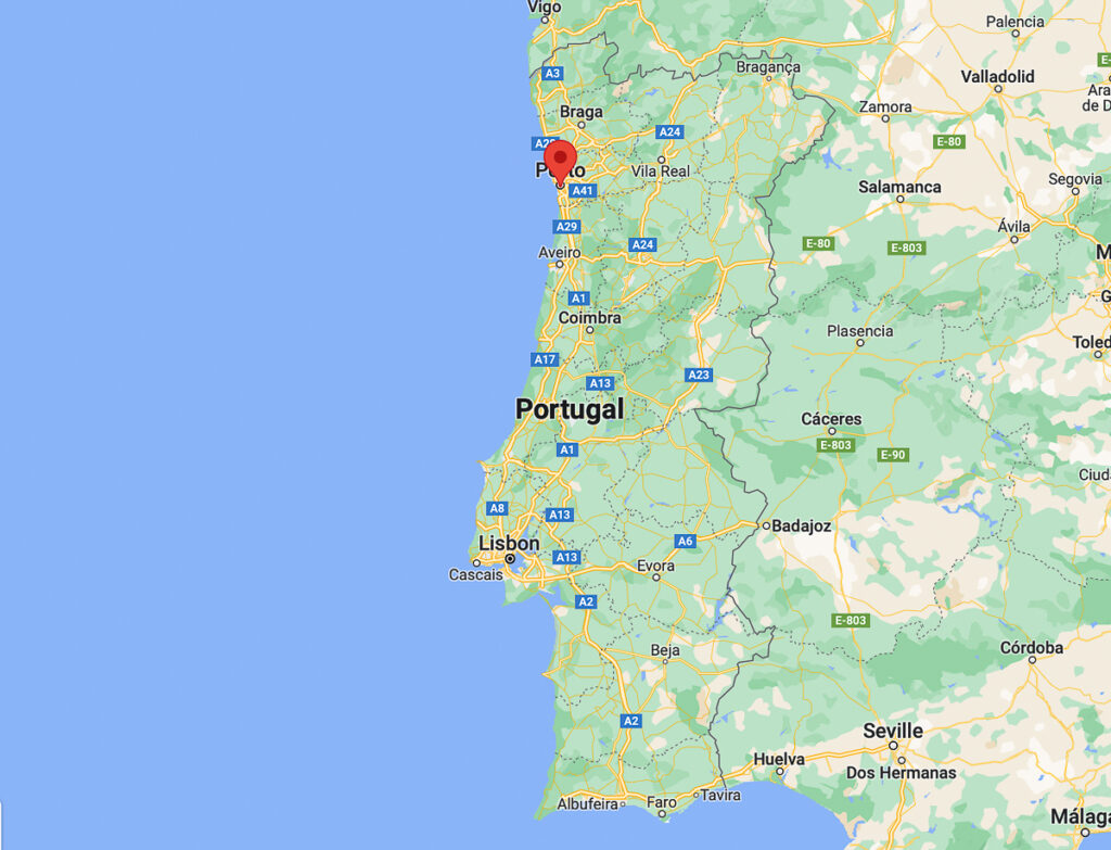 Localização do Porto em Portugal