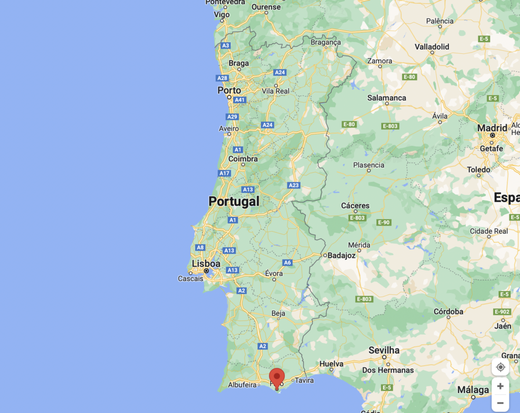 Localização de Faro, em Portugal