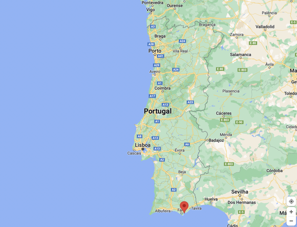 Location of Olhão, in Portugal