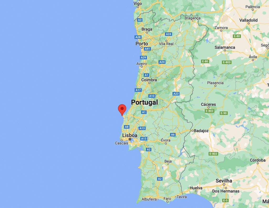 Map with the location of Peniche