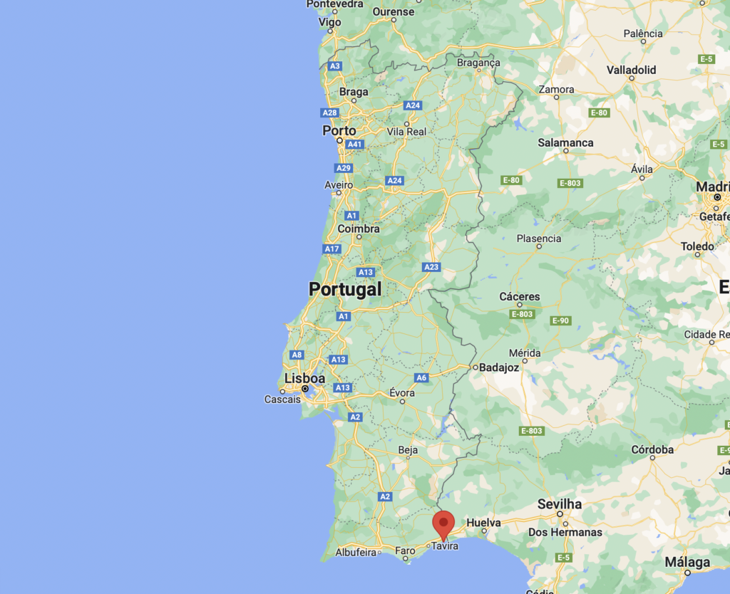 Location of Monte Gordo in Portugal