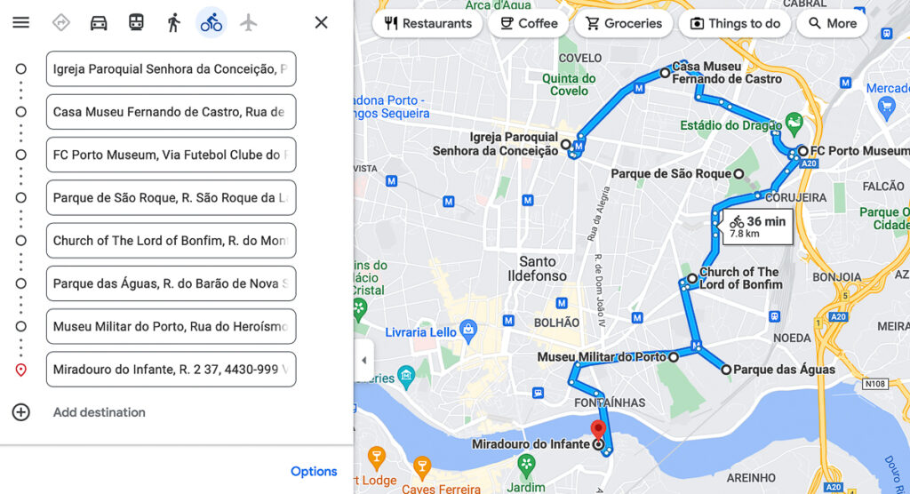 Day 4 Map - Porto Itinerary in 4 days