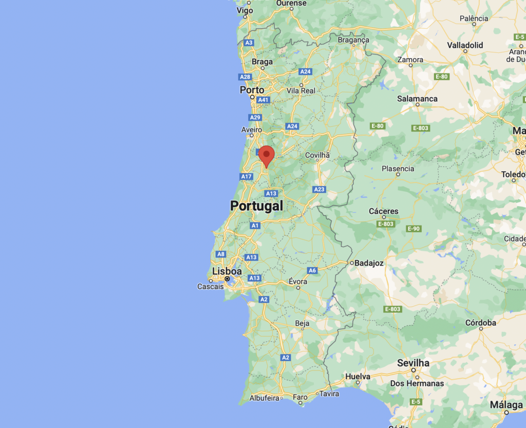 Location of Coimbra, in Portugal