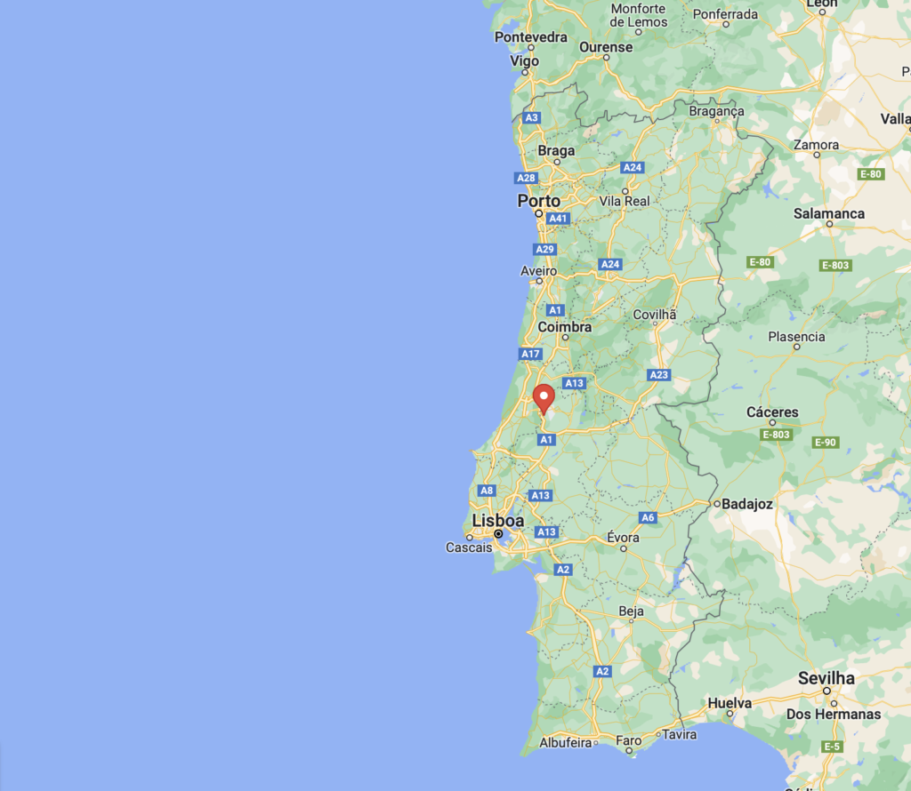 Location of Fátima, in Portugal