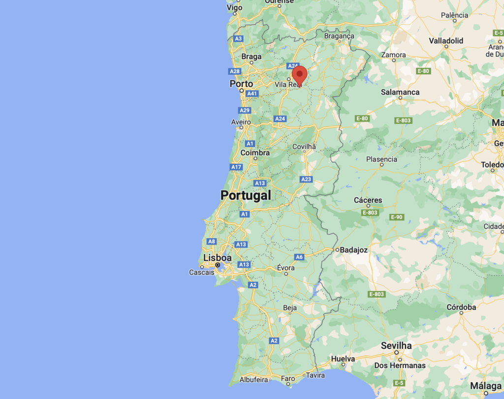 Location of Pinhão, in Portugal